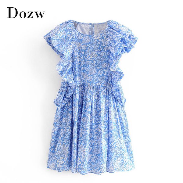 women sweet butterfly sleeve mini dress summer floral print boho style ladies dresses o neck fashion loose dress sukienki letni 210414, Black;gray
women sweet butterfly sleeve mini dress summer floral print boho style ladies dresses o neck fashion loose dress sukienki letni 210414, Black;gray