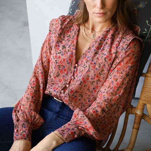 women's blouses & shirts blouses dignified floral print shirt woman v neck buttons up puff sleeve blouse generous culture camisas mujer, White
women's blouses & shirts blouses dignified floral print shirt woman v neck buttons up puff sleeve blouse generous culture camisas mujer, White