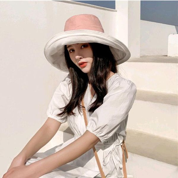 wide brim hats summer for women solid color fisherman cap outdoor sunscreen sun protection female breathable korean bucket hat, Blue;gray
wide brim hats summer for women solid color fisherman cap outdoor sunscreen sun protection female breathable korean bucket hat, Blue;gray