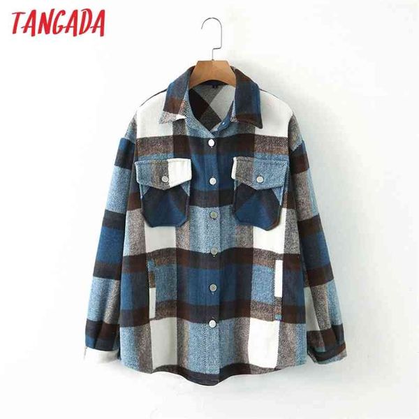 tangada autumn winter women blue plaid long coat jacket pocket casual warm overcoat fashion outwear qw12 210817, Black;brown
tangada autumn winter women blue plaid long coat jacket pocket casual warm overcoat fashion outwear qw12 210817, Black;brown