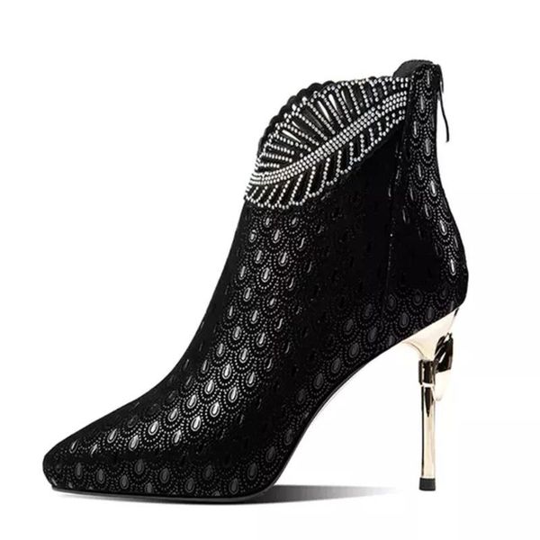 boots peacock pattern embossed leather woman ankle plating heel rhinestone women's winter shoes female footware blue, Black
boots peacock pattern embossed leather woman ankle plating heel rhinestone women's winter shoes female footware blue, Black