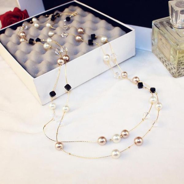 pendant necklaces 2021 fashion pearls crystal flowers for women long double layer simulated ladies sweater chain choker, Silver
pendant necklaces 2021 fashion pearls crystal flowers for women long double layer simulated ladies sweater chain choker, Silver