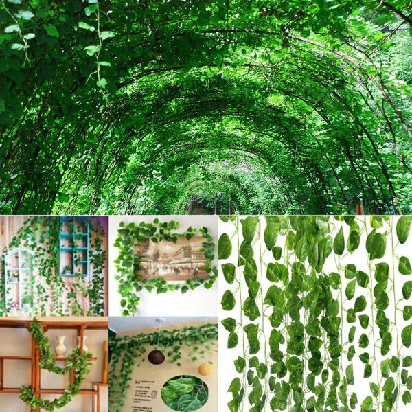 decorative flowers & wreaths 2m artificial ivy leaf trailing vine fake foliage flower hanging garland plant greenery green home garden decor 
decorative flowers & wreaths 2m artificial ivy leaf trailing vine fake foliage flower hanging garland plant greenery green home garden decor