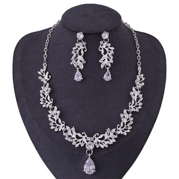 earrings & necklace luxury wedding bridal jewelry set elegant alloy leaf rhinestone women earring accessories lb, Silver
earrings & necklace luxury wedding bridal jewelry set elegant alloy leaf rhinestone women earring accessories lb, Silver