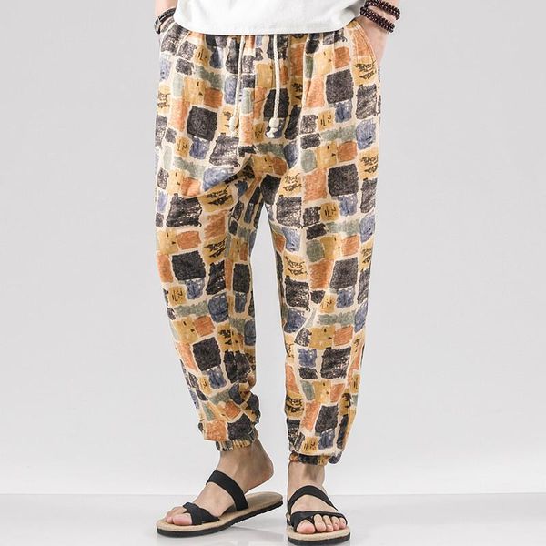 chinese style retro small feet cotton and linen casual pants men's flower closed loose harem cropped, Black
chinese style retro small feet cotton and linen casual pants men's flower closed loose harem cropped, Black