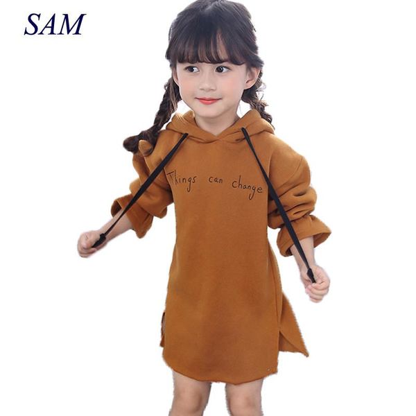 girl's dresses girls plus cashmere sweater 2021 autumn and winter big child hooded jacket children's letter casual clothes, Red;yellow
girl's dresses girls plus cashmere sweater 2021 autumn and winter big child hooded jacket children's letter casual clothes, Red;yellow