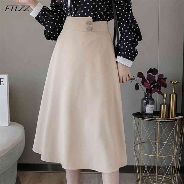 spring women double button medium a-line skirt casual female solid color office lady beige skirts 210430, Black
spring women double button medium a-line skirt casual female solid color office lady beige skirts 210430, Black