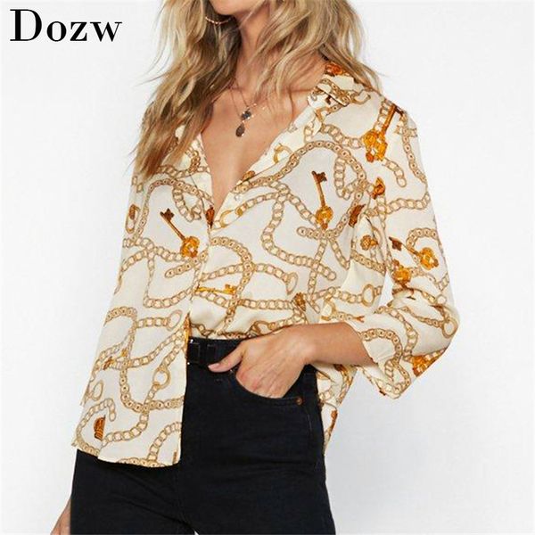 women blouses chain print summer leisure blouse turn down collar office shirts loose casual blusas chemise femme plus size 210414, White
women blouses chain print summer leisure blouse turn down collar office shirts loose casual blusas chemise femme plus size 210414, White