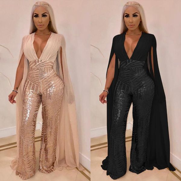 women's jumpsuits & rompers deep v sequins jumpsuit backless party bodycon long sleeve wide leg overalls, Black;white
women's jumpsuits & rompers deep v sequins jumpsuit backless party bodycon long sleeve wide leg overalls, Black;white