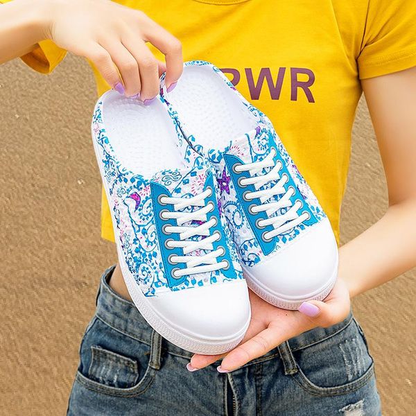 slippers flat sneakers women ripped shoes women's breathable half canvas skate beach personality graffiti summer, Black
slippers flat sneakers women ripped shoes women's breathable half canvas skate beach personality graffiti summer, Black