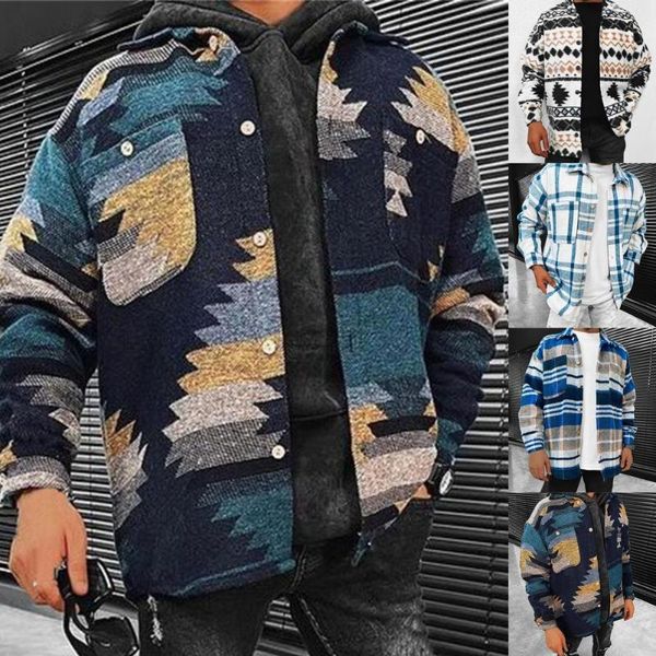 men's jackets autumn coat irregular print vintage single-breasted turn-down collar winter jacket for daily wear, Black;brown
men's jackets autumn coat irregular print vintage single-breasted turn-down collar winter jacket for daily wear, Black;brown
