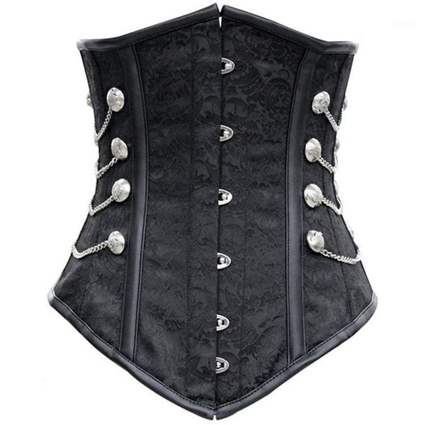 corset dress steampunk noble black satin underbust with thong chains waist bustiers & corsets, Black;white
corset dress steampunk noble black satin underbust with thong chains waist bustiers & corsets, Black;white