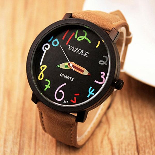 wristwatches yazole watch korean version of the big dial female students couple quartz reloje mujer pen design needle, Slivery;brown
wristwatches yazole watch korean version of the big dial female students couple quartz reloje mujer pen design needle, Slivery;brown