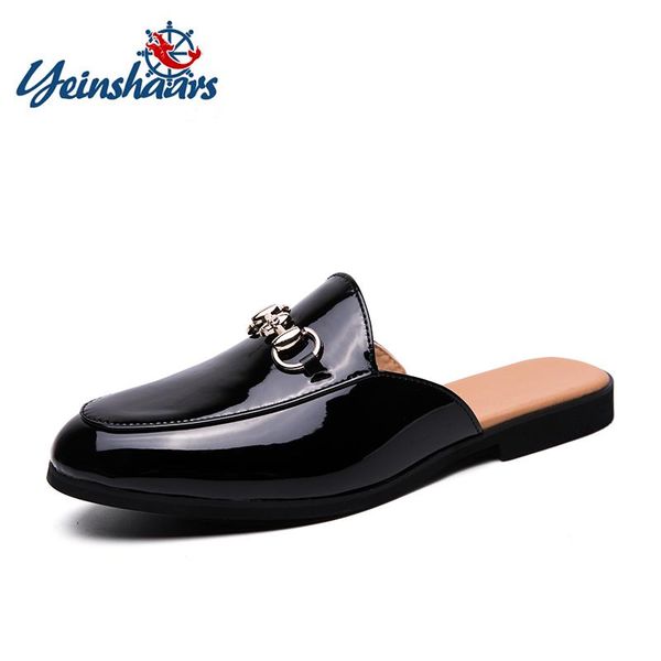 slippers fashion men half loafers patent leather breathable man outdoor mules lightweight drag shoes buckle casual, Black
slippers fashion men half loafers patent leather breathable man outdoor mules lightweight drag shoes buckle casual, Black