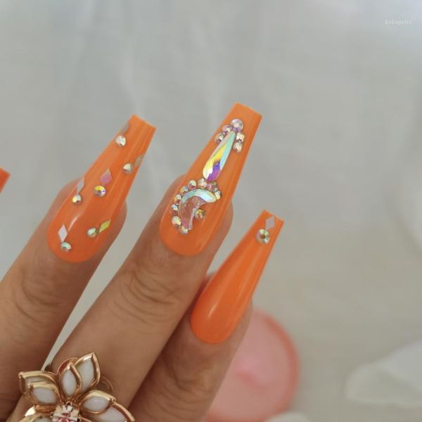 24pcs luxury jewelry solid color long ballet coffin salon craft decoration crystal diamond false nails orange1, Red;gold
24pcs luxury jewelry solid color long ballet coffin salon craft decoration crystal diamond false nails orange1, Red;gold