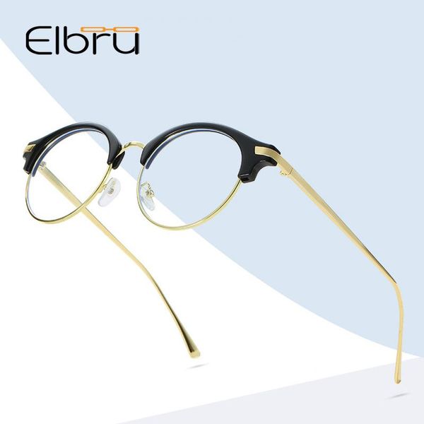 fashion sunglasses frames elbru retro classic clear lens nerd eyebrow glasses men women eyeglasses anti-blue light half metal eyewear frame, Black
fashion sunglasses frames elbru retro classic clear lens nerd eyebrow glasses men women eyeglasses anti-blue light half metal eyewear frame, Black