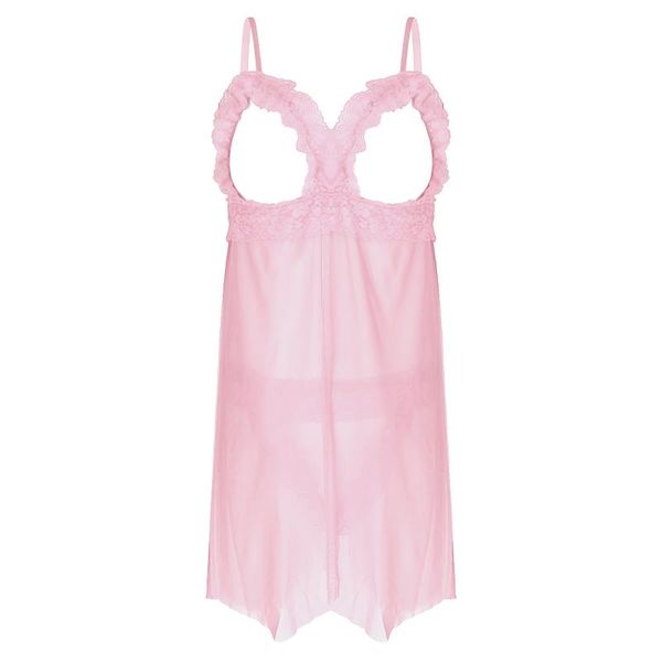 bras sets mens lace trim lingerie set sissy crossdress costume nightwear open front split see-through mesh nightdress with t-back thongs, Red;black
bras sets mens lace trim lingerie set sissy crossdress costume nightwear open front split see-through mesh nightdress with t-back thongs, Red;black
