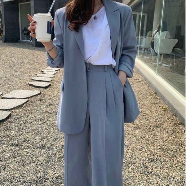 pant korean casual two women outfits single breasted long sleeve blazer coat + high waist wide leg pants suits 2 piece set w07g, White
pant korean casual two women outfits single breasted long sleeve blazer coat + high waist wide leg pants suits 2 piece set w07g, White