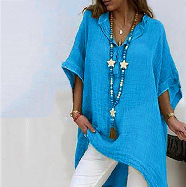plus size summer loose half women blouses sleeve tunic plain long beach blouse casual large elegant vrouw, White
plus size summer loose half women blouses sleeve tunic plain long beach blouse casual large elegant vrouw, White