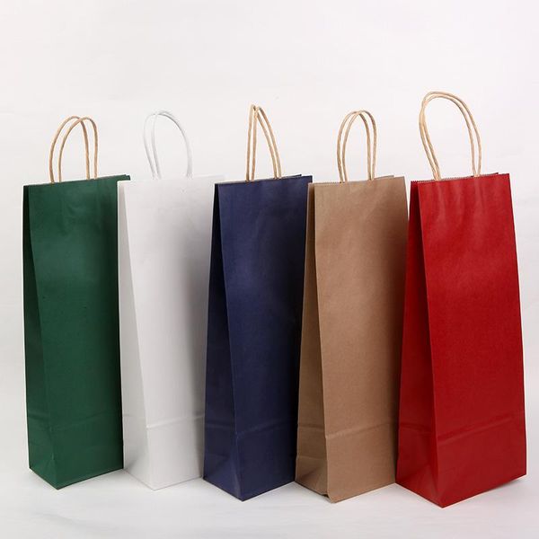 gift wrap 10pcs/lot solid wine paper bag with handle packing box single bottle portable oil carrier package
gift wrap 10pcs/lot solid wine paper bag with handle packing box single bottle portable oil carrier package
