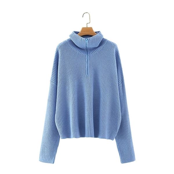 hsa women zipper turtleneck sweater autumn winter solid color pullovers ladies s long sleeve 210430, Black;white
hsa women zipper turtleneck sweater autumn winter solid color pullovers ladies s long sleeve 210430, Black;white