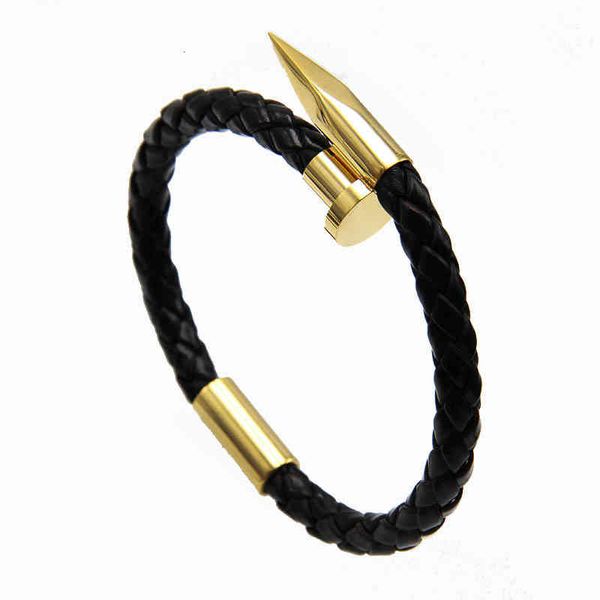 bangle charm bracelets 2021 nail titanium steel jewelry leather accessories stainless men's knitting, Golden;silver
bangle charm bracelets 2021 nail titanium steel jewelry leather accessories stainless men's knitting, Golden;silver