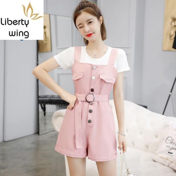 women's jeans casual loose women denim playsuits overalls single breasted pocket short jumpsuits fashion clothes female with belt, Blue
women's jeans casual loose women denim playsuits overalls single breasted pocket short jumpsuits fashion clothes female with belt, Blue