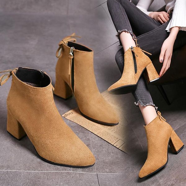 boots 2021 fashion leather ankle women thick high heels zipper pointed toe autumn winter woman shoes square heel khaki black
boots 2021 fashion leather ankle women thick high heels zipper pointed toe autumn winter woman shoes square heel khaki black