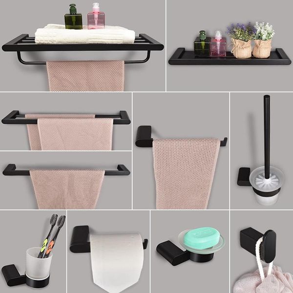 matte black bathroom accessories set 304 stainless steel toilet paper holder brush storage shelf towel bar bath accessory
matte black bathroom accessories set 304 stainless steel toilet paper holder brush storage shelf towel bar bath accessory