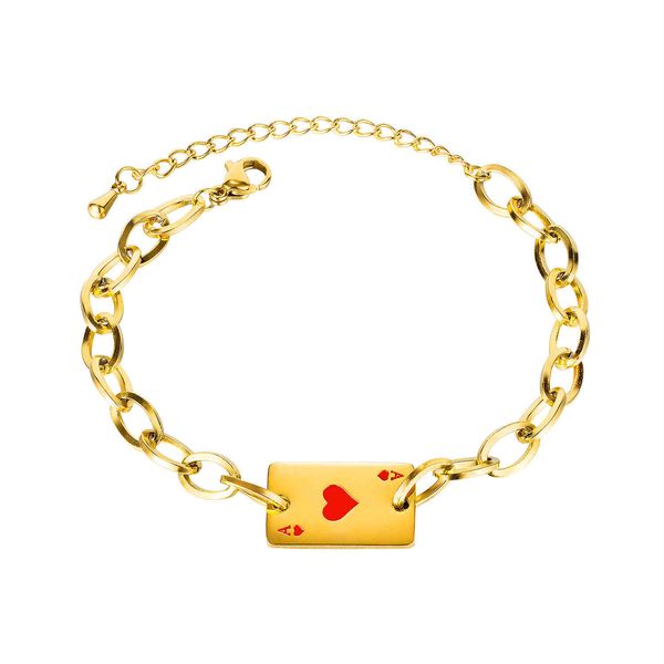 temperament versatile girlfriend gift simple fashion personality peach heart playing card titanium steel bracelet girl, Golden;silver
temperament versatile girlfriend gift simple fashion personality peach heart playing card titanium steel bracelet girl, Golden;silver