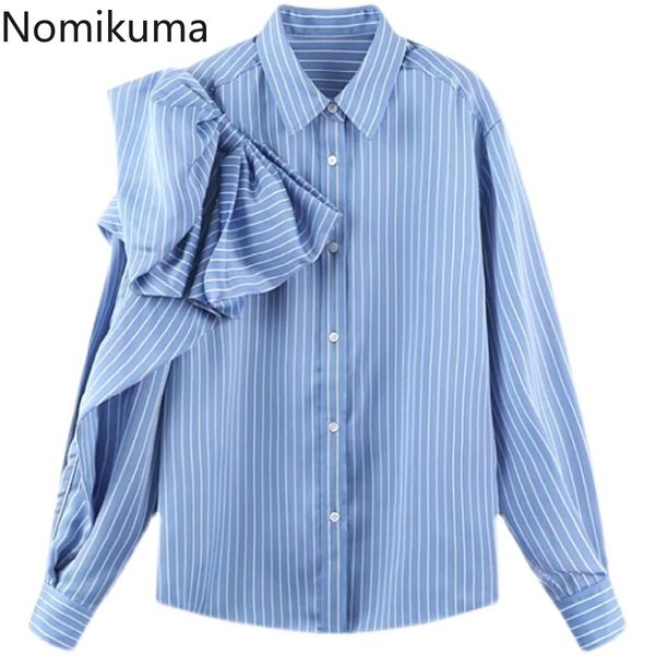 nomikuma korean stripe bowknot ladies causal long sleeve turn-down collar blouses spring camisas para mujer 6f933 210427, White
nomikuma korean stripe bowknot ladies causal long sleeve turn-down collar blouses spring camisas para mujer 6f933 210427, White