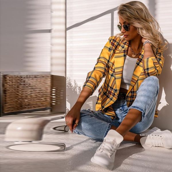 women's suits & blazers women plaid blazer winter long sleeve fashion woman suit 2021 fall office lady colorful jacket for, White;black
women's suits & blazers women plaid blazer winter long sleeve fashion woman suit 2021 fall office lady colorful jacket for, White;black