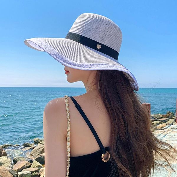 wide brim hats women's straw sunshade fashion hat outdoor summer sunscreen beach sun shade brims lace top, Blue;gray
wide brim hats women's straw sunshade fashion hat outdoor summer sunscreen beach sun shade brims lace top, Blue;gray
