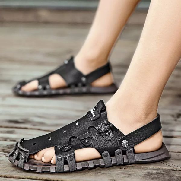shoes men shoes mens sandals genuine leather men summer sandals flat sandals beach, Black
shoes men shoes mens sandals genuine leather men summer sandals flat sandals beach, Black