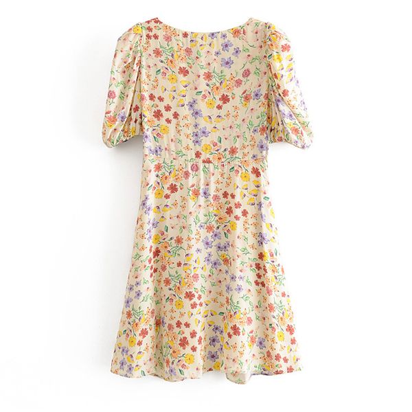 dresses v-neck puff sleeve sweet daisy floral chiffon women's dresses single-breasted harajuku vacation female dress, Black;gray
dresses v-neck puff sleeve sweet daisy floral chiffon women's dresses single-breasted harajuku vacation female dress, Black;gray