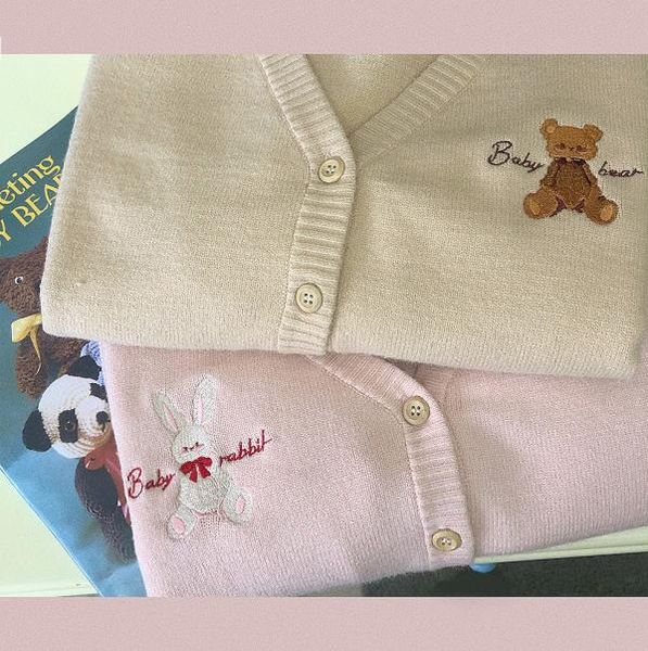 women's knits & tees original design bear embroidery knitted sweater cardigan fall winter loose sweaters cute girls, White
women's knits & tees original design bear embroidery knitted sweater cardigan fall winter loose sweaters cute girls, White