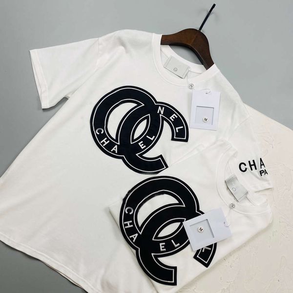 2021 summer classic two-letter t shirt logo patch embroidery couple loose casual short-sleeved tshirts, White
2021 summer classic two-letter t shirt logo patch embroidery couple loose casual short-sleeved tshirts, White