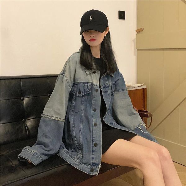women's jackets 2021 spring autumn jean jacket women clothes oversized jeans denim coat korean coats for solid casual, Black;brown
women's jackets 2021 spring autumn jean jacket women clothes oversized jeans denim coat korean coats for solid casual, Black;brown