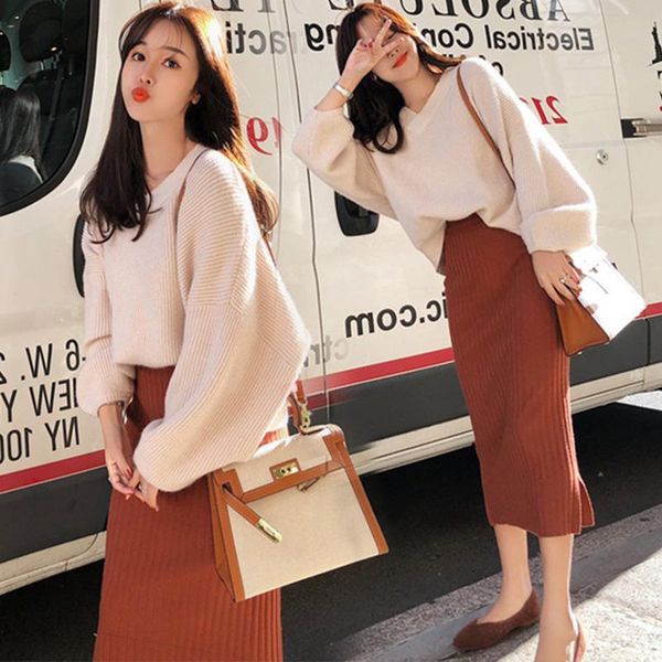 women's two piece pants suit small fragrance sweater skirt two-piece female 2021 autumn and winter solid color wild temperament fashion, White
women's two piece pants suit small fragrance sweater skirt two-piece female 2021 autumn and winter solid color wild temperament fashion, White