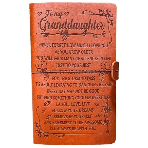 to my granddaughter journal,100 page refillable retro leather cover notebook,graduation back school gift for girls notepads, Purple;pink
to my granddaughter journal,100 page refillable retro leather cover notebook,graduation back school gift for girls notepads, Purple;pink
