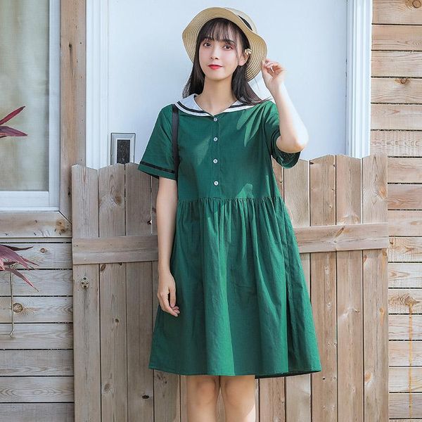 casual dresses summer fashion mori girl cute kawaii dress 2021 arrival sailor collar soft cotton green, Black;gray
casual dresses summer fashion mori girl cute kawaii dress 2021 arrival sailor collar soft cotton green, Black;gray