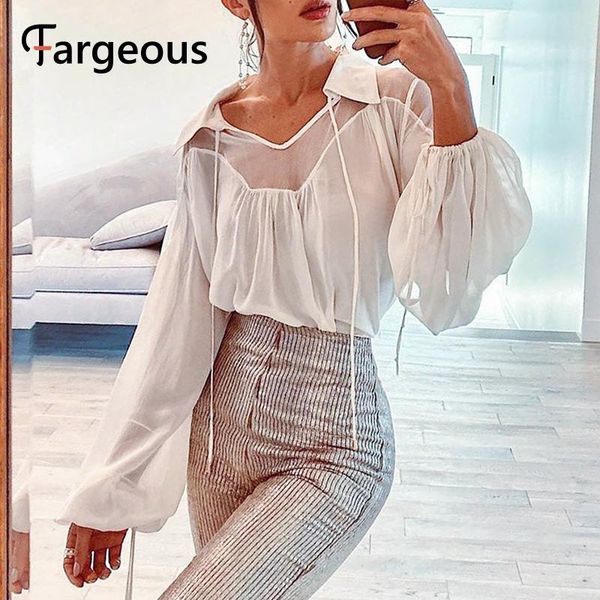 women's blouses & shirts fargeous fashion patchwork white chiffon blouse women 2021 summer lantern sleeve lace up shirt office ladies e
women's blouses & shirts fargeous fashion patchwork white chiffon blouse women 2021 summer lantern sleeve lace up shirt office ladies e
