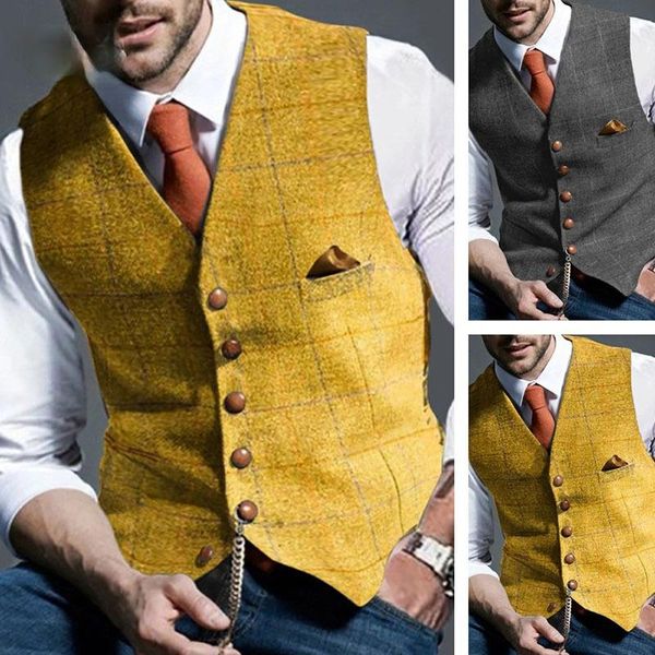 men's vests 2021 spring and autumn casual vest slim fit temperament fashion check trendy comfortable top, Black;white 
men's vests 2021 spring and autumn casual vest slim fit temperament fashion check trendy comfortable top, Black;white