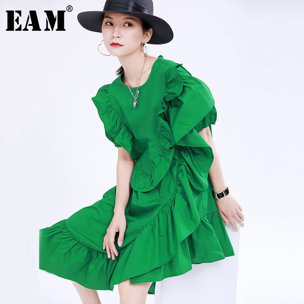 eam women green irregular ruffles split dress new round neck short sleeve loose fit fashion tide spring summer 2021 1u387, Black;gray
eam women green irregular ruffles split dress new round neck short sleeve loose fit fashion tide spring summer 2021 1u387, Black;gray