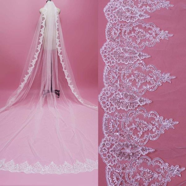 bridal veils real pictures 4 meters bling sequined lace long wedding veil with comb single tier accessories, Black
bridal veils real pictures 4 meters bling sequined lace long wedding veil with comb single tier accessories, Black