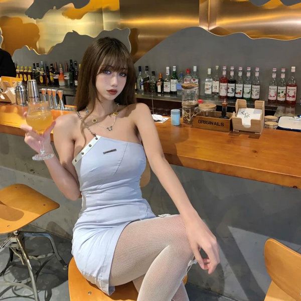 casual dresses korean fashion clothgirl skew collar metal chains eyelet slim light blue lady irregular mini dress summer harajuku, Black;gray
casual dresses korean fashion clothgirl skew collar metal chains eyelet slim light blue lady irregular mini dress summer harajuku, Black;gray