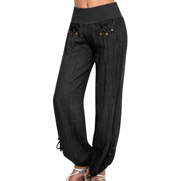 women's pants & capris women casual loose trouser wide leg solid buttons cotton and linen color pants#g30, Black;white
women's pants & capris women casual loose trouser wide leg solid buttons cotton and linen color pants#g30, Black;white