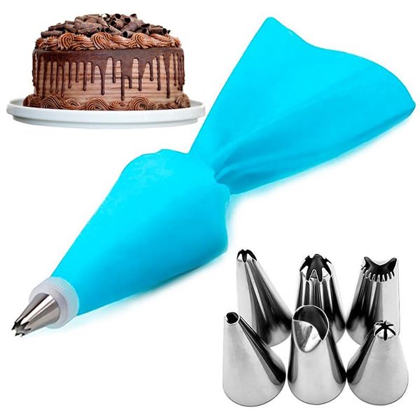 baking & pastry tools 8pcs/set silicone icing piping cream bag + 6 stainless steel cake nozzle diy decorating fondant
baking & pastry tools 8pcs/set silicone icing piping cream bag + 6 stainless steel cake nozzle diy decorating fondant