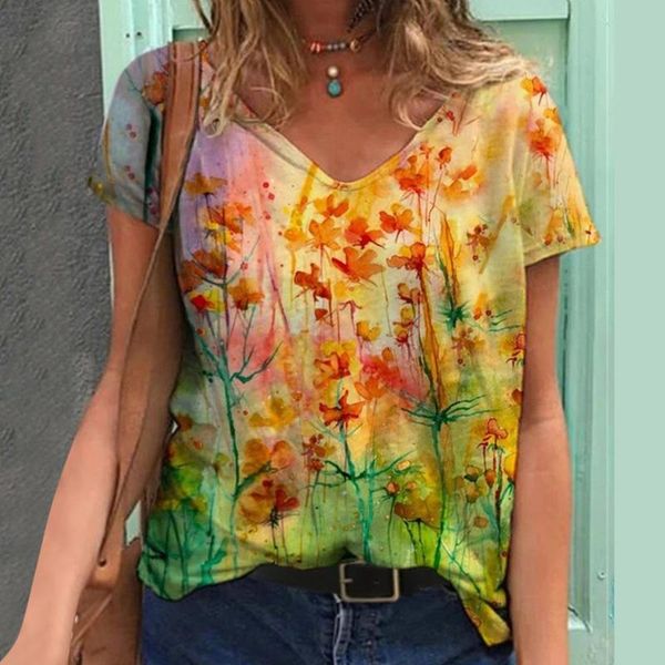 women's t-shirt summer harajuku tshirt floral print pullover women casual short sleeve v-neck loose plus size femme fashion clothes, White
women's t-shirt summer harajuku tshirt floral print pullover women casual short sleeve v-neck loose plus size femme fashion clothes, White