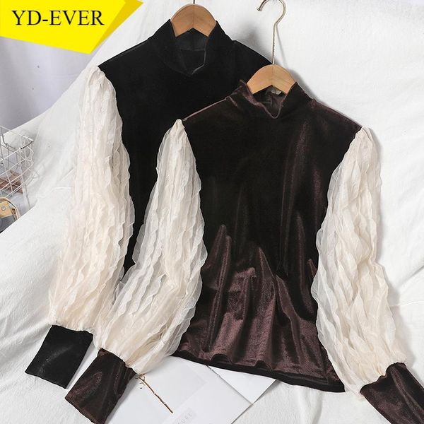 women's blouses & shirts patchwork pleated women contrast color half turtleneck korean chic velvet blusas mujer de moda 2021, White
women's blouses & shirts patchwork pleated women contrast color half turtleneck korean chic velvet blusas mujer de moda 2021, White